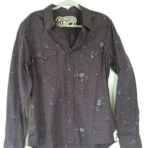 Southern Thread Tops - Southern Thread size medium 100% cotton Pearl Snap